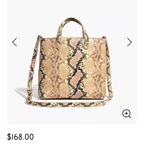 Madewell Handbags - Madewell zip top transport snake leather crossbody